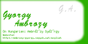 gyorgy ambrozy business card